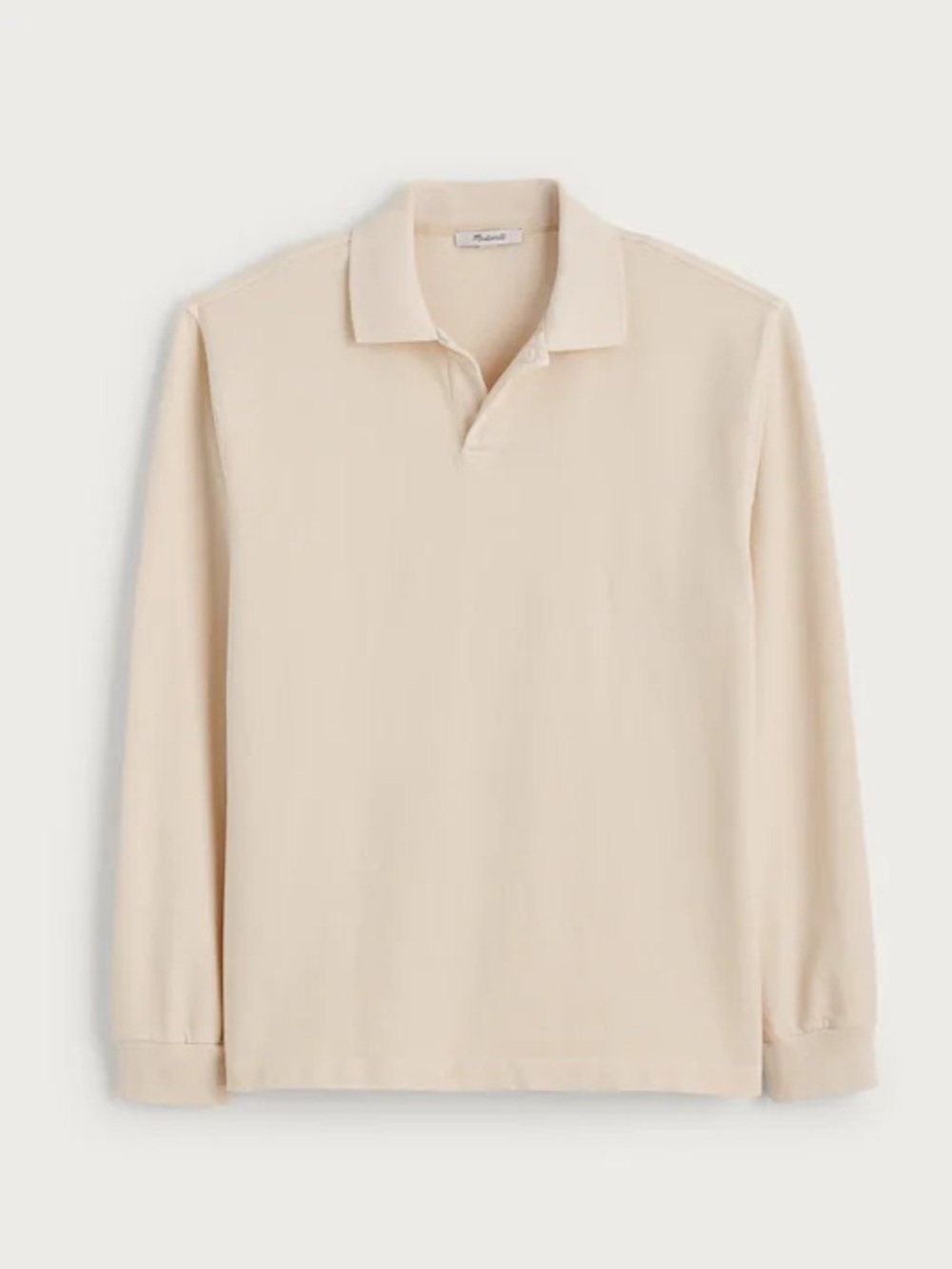 Madewell Long Sleeve Compact-Knit Polo in Parchment‎ Size XS $88 NZ247